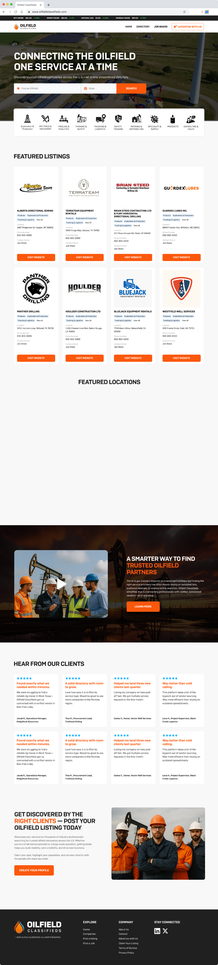 Homepage Featured Listings